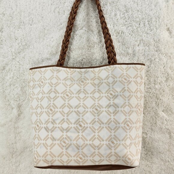 LIZ AND CO Signature Logo Faux Leather Top Snap Tote Shoulder Shopper Bag - Picture 5 of 13